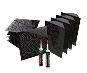 Sonic Absorption Diffuser Acoustic panels Bundle - Black Gloss