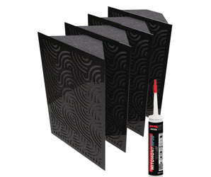 Sonic Absorption Diffuser Acoustic panels (Corner) - Black Gloss
