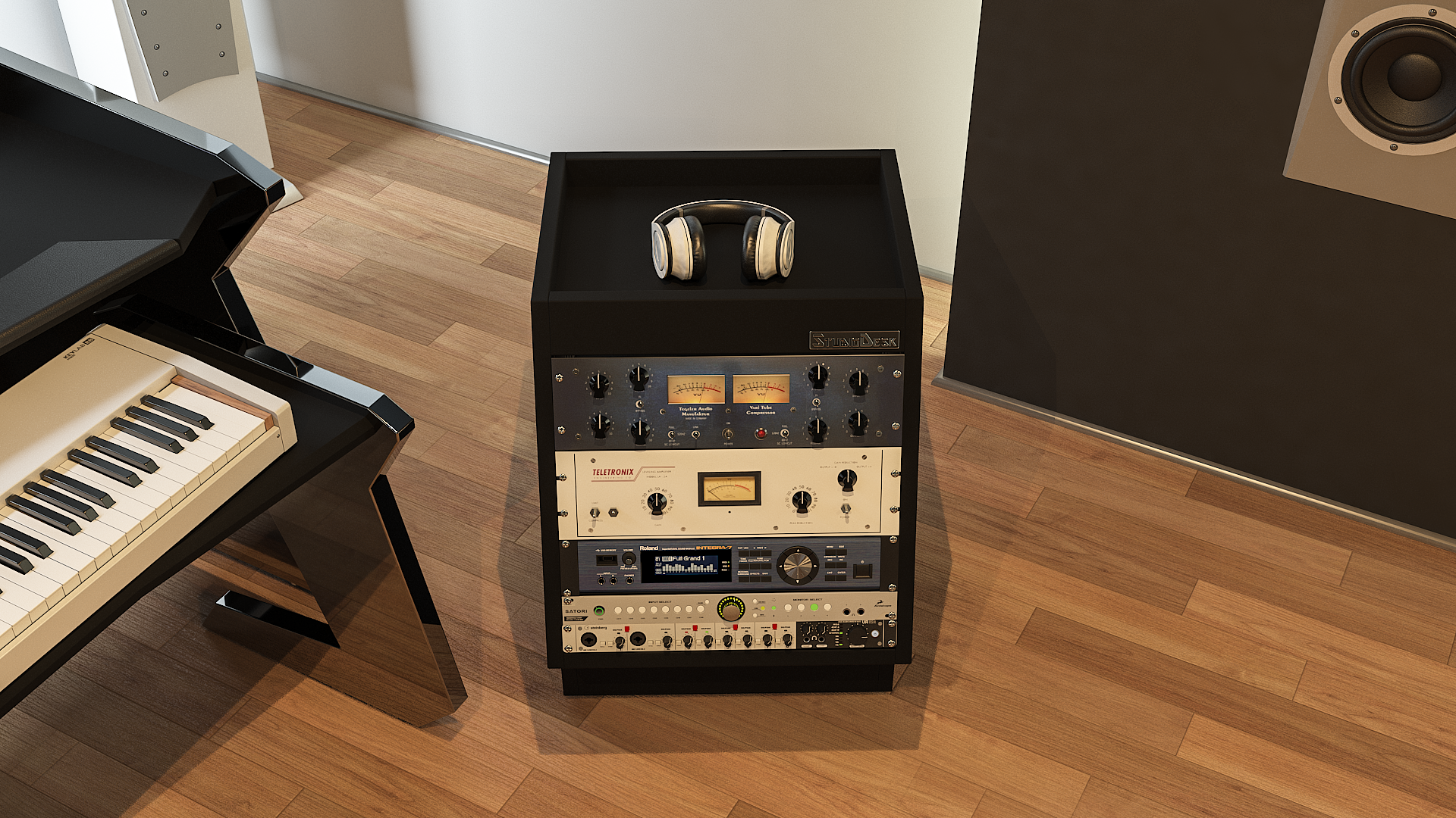 StudioDesk Rack Cabinet Black Top View