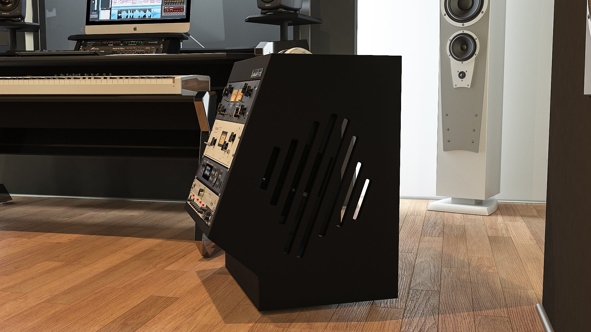 StudioDesk Rack Cabinet Black Side View