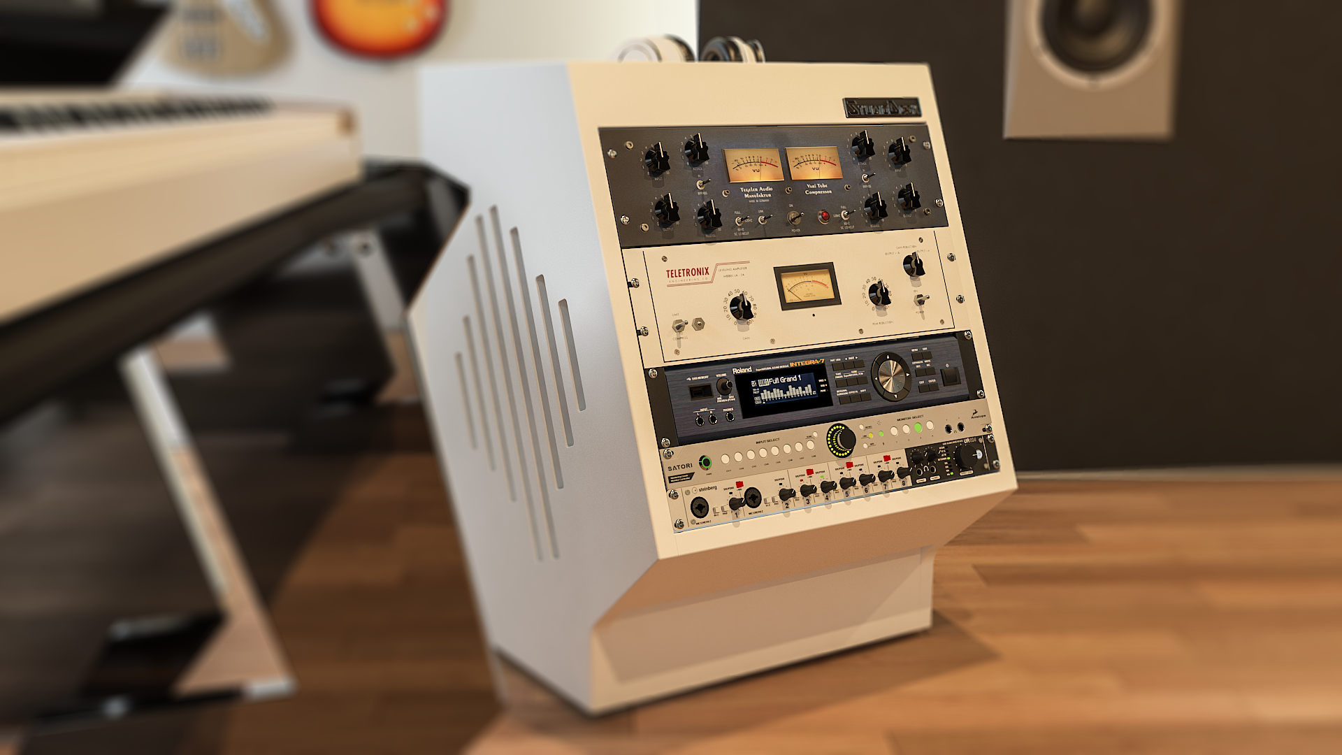 StudioDesk Rack Cabinet White in studio