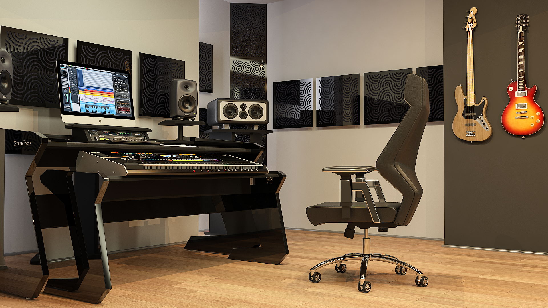 StudioDesk Sonic Acustic Panels in Studio