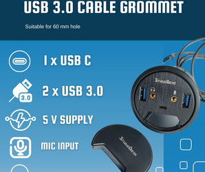Cable Inlay with USB 3.0 Hub, Mic and Headphone input