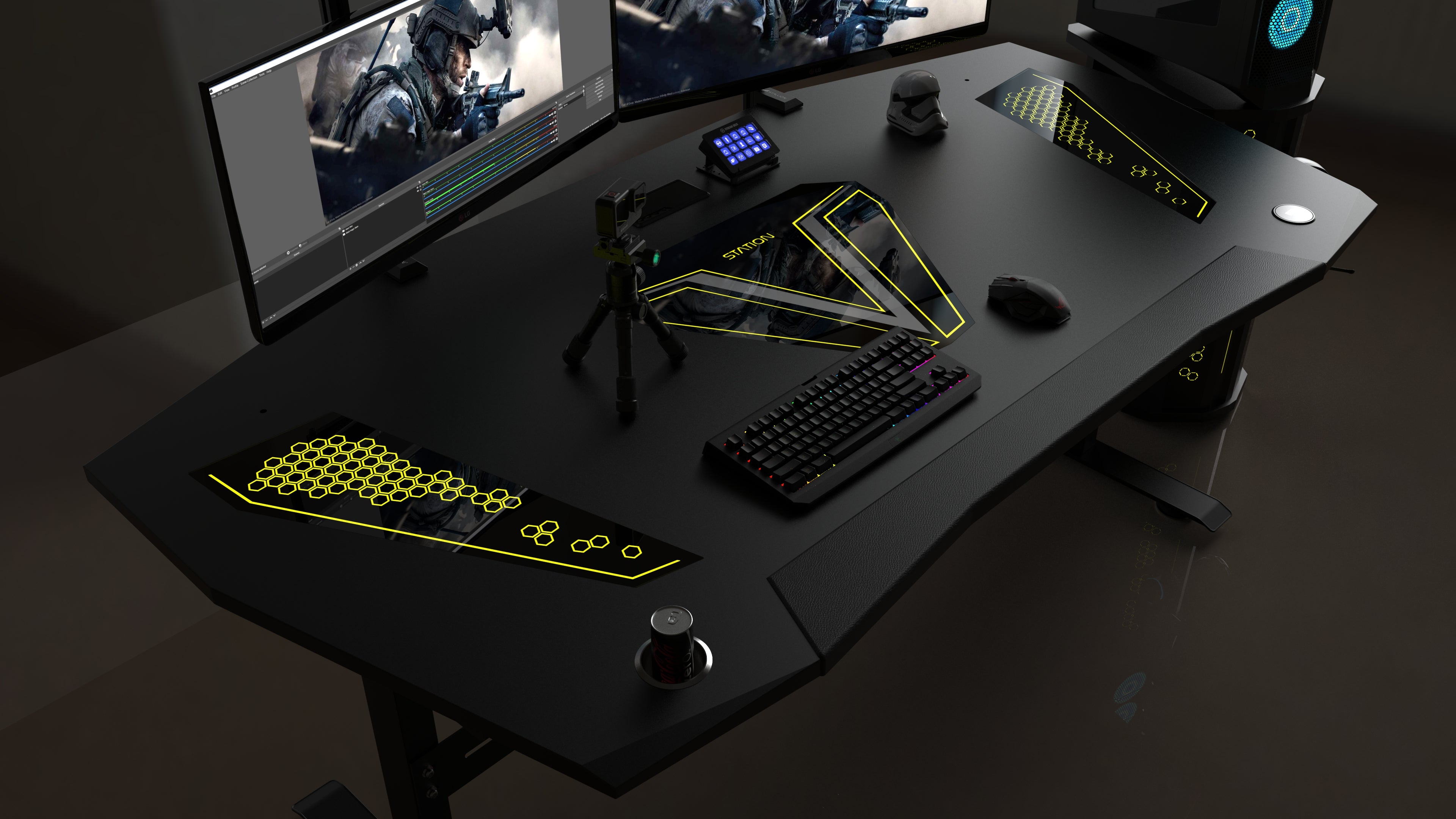 StudioDesk Valor equipped top view