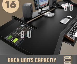 PRO LINE S Desk all White With Pullout - FREE Speaker Shelves - STOCK CLEARANCE