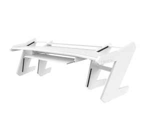 PRO LINE SL Desk All White with Keyboard Pull out option - Bundle