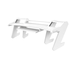 PRO LINE Classic Desk all White with pull out keyboard option - Bundle
